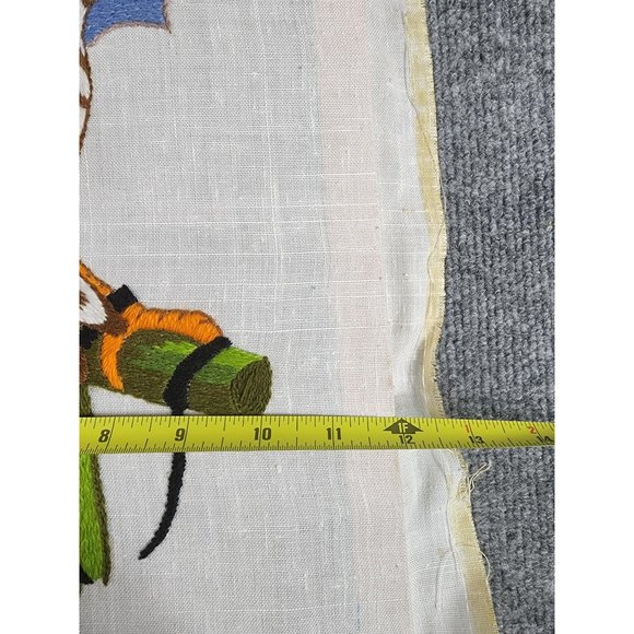 Eagle Embroidery Handmade Crafted Needlepoint Thick Thread Puffy Tree 12"x 24" - Picture 6 of 7